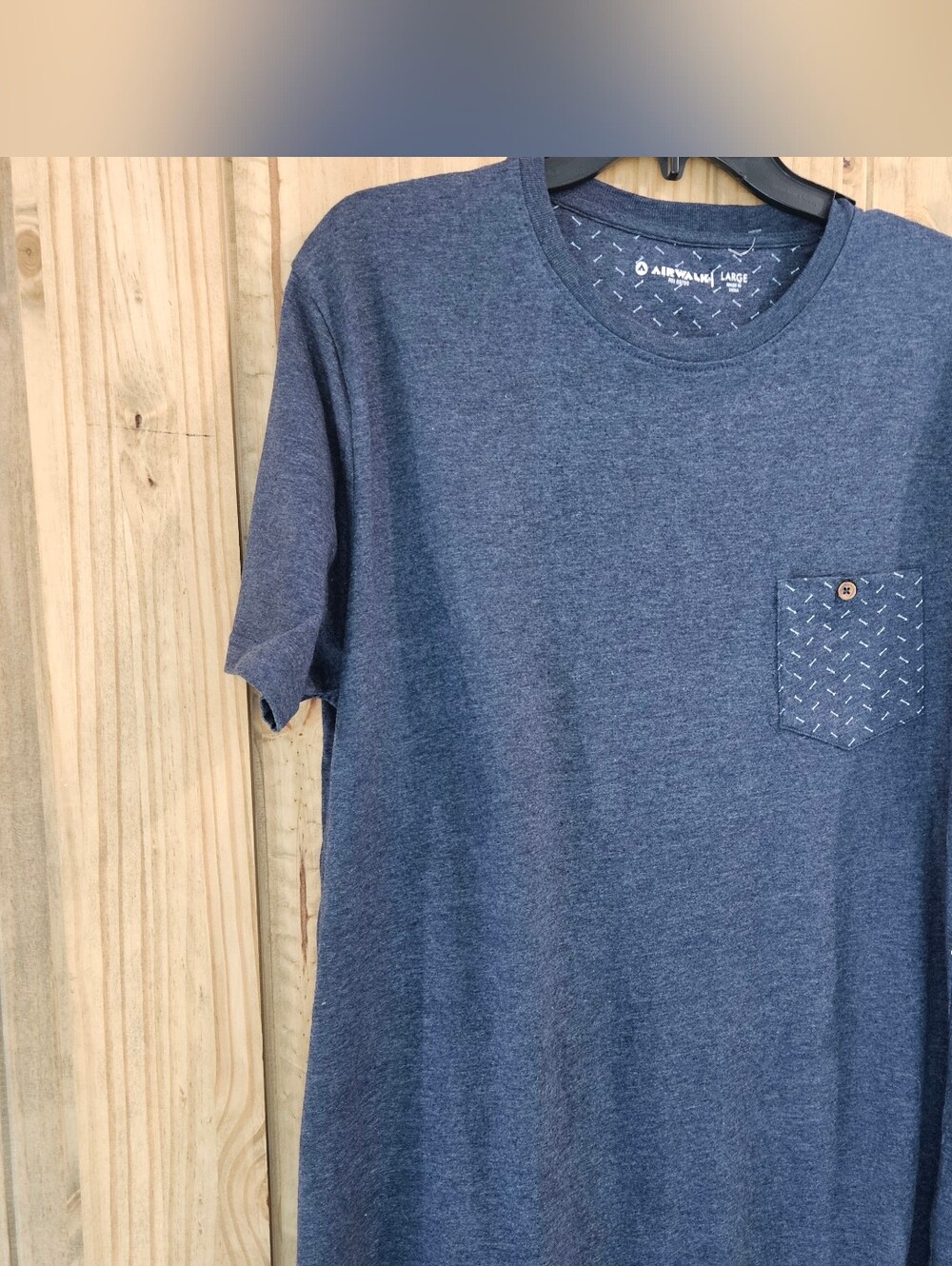 Airwalk Men's Heather Navy Short-Sleeve Pocket Tee